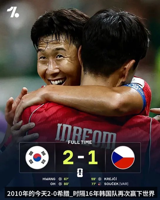2010年的今天2-0希腊_时隔16年韩国队再次赢下世界杯首战